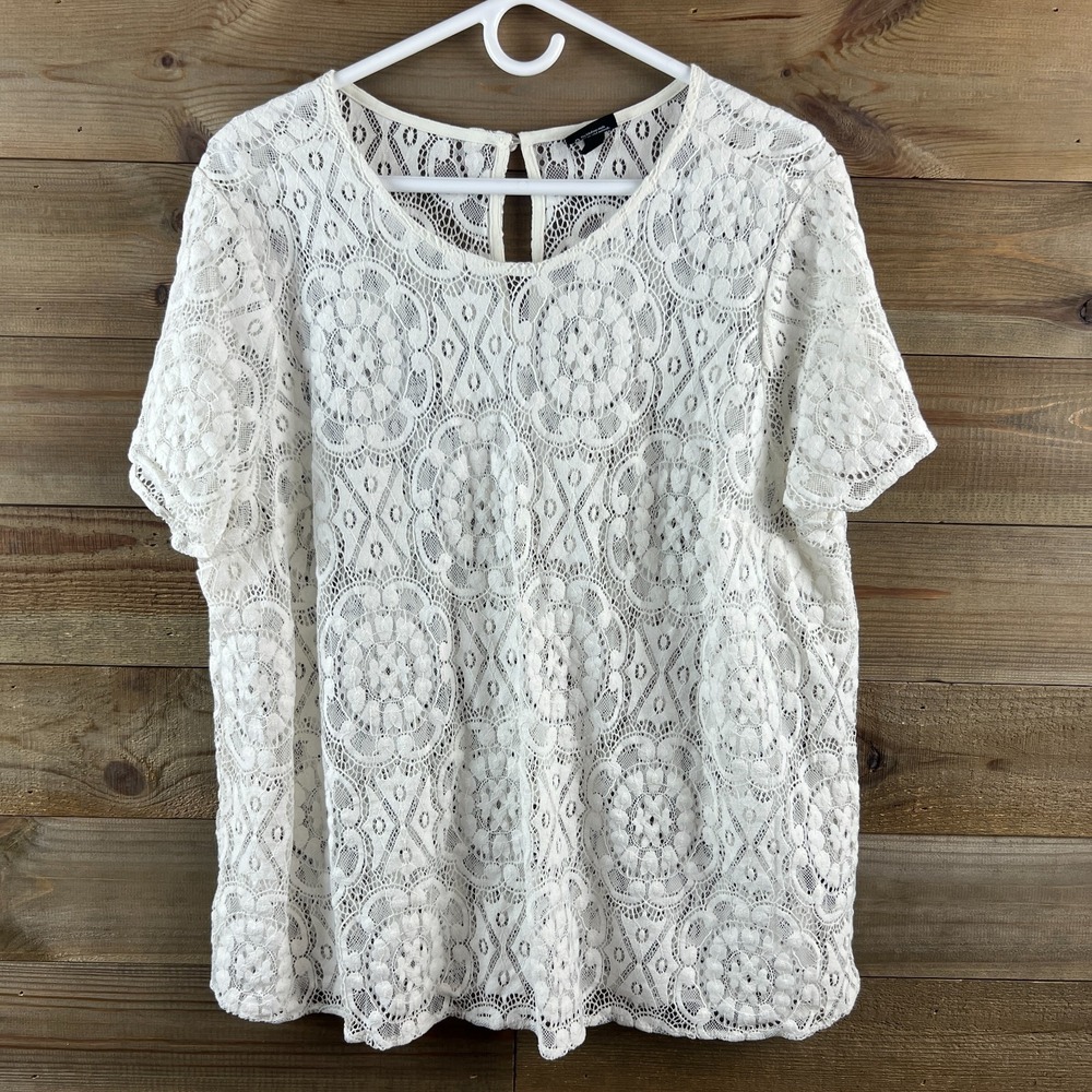 Torrid  Womens‎ Shirt Abbey Lace Top Boho Festival Romantic Sheer Fairycore 1X